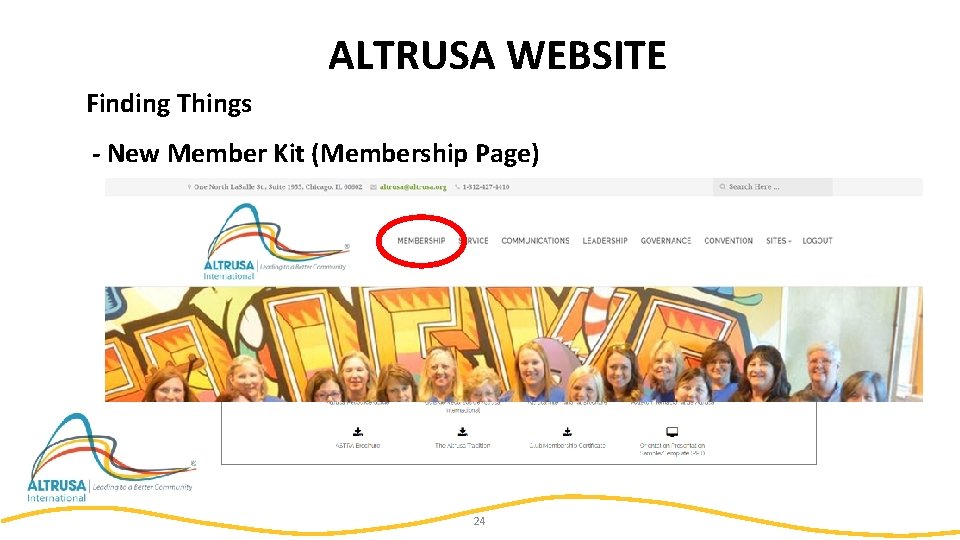 ALTRUSA WEBSITE Finding Things - New Member Kit (Membership Page) 24 