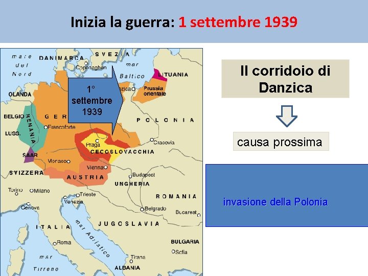 Inizia la guerra: 1 settembre 1939 1° settembre 1939 Il corridoio di Danzica causa