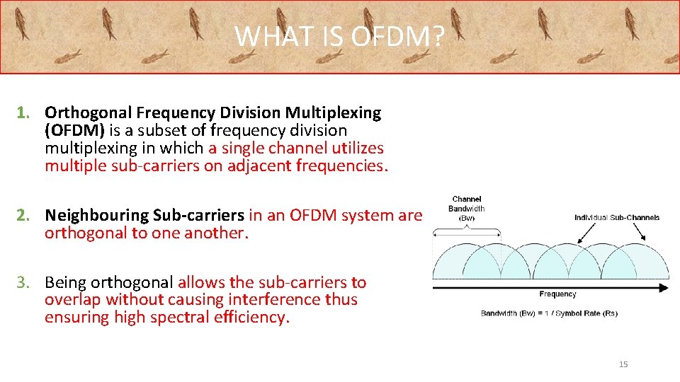 WHAT IS OFDM? 1. Orthogonal Frequency Division Multiplexing (OFDM) is a subset of frequency