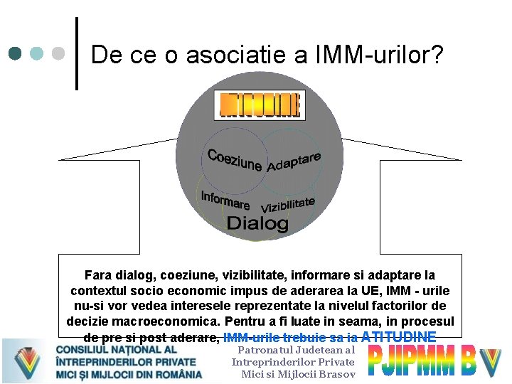 De ce o asociatie a IMM-urilor? Fara dialog, coeziune, vizibilitate, informare si adaptare la