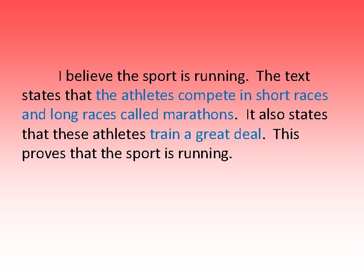 I believe the sport is running. The text states that the athletes compete in
