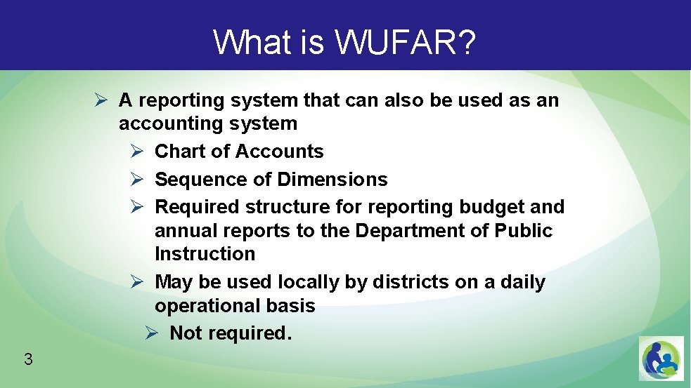 What is WUFAR? Ø A reporting system that can also be used as an