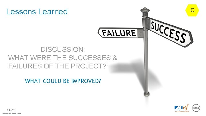 Lessons Learned DISCUSSION: WHAT WERE THE SUCCESSES & FAILURES OF THE PROJECT? WHAT COULD