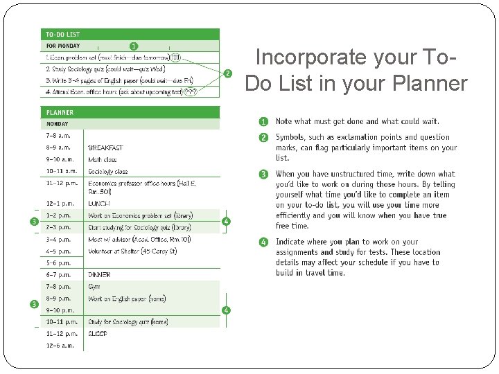 Incorporate your To. Do List in your Planner 