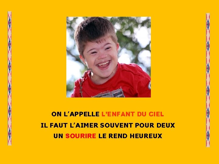 . . ON L’APPELLE L’ENFANT DU CIEL IL FAUT L’AIMER SOUVENT POUR DEUX UN