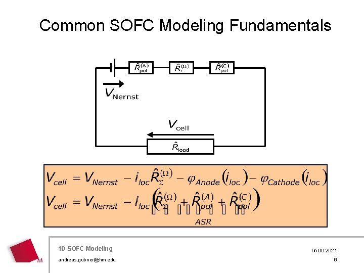 Common SOFC Modeling Fundamentals 1 D Modeling Hier. SOFC wird der Titel der Präsentation