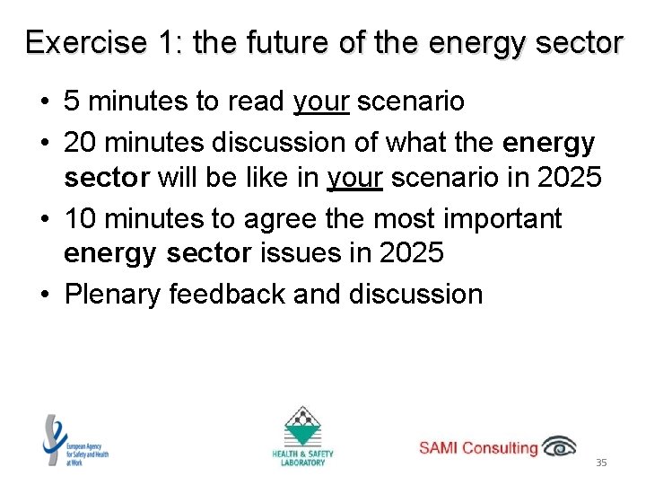 Exercise 1: the future of the energy sector • 5 minutes to read your