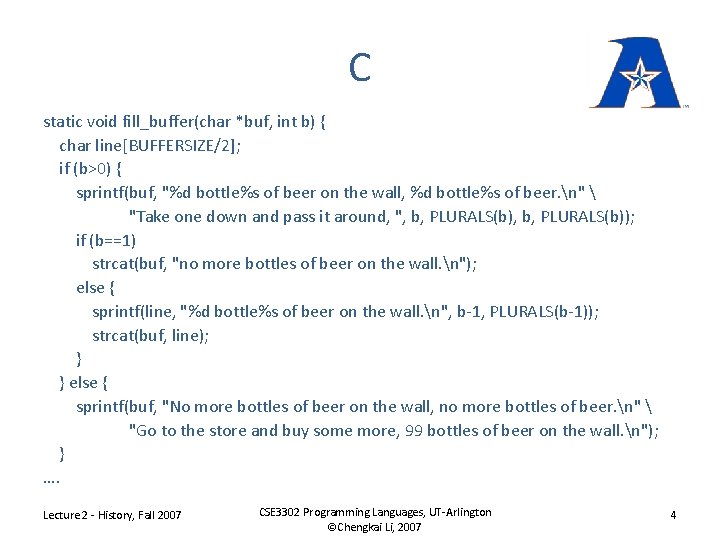 C static void fill_buffer(char *buf, int b) { char line[BUFFERSIZE/2]; if (b>0) { sprintf(buf,