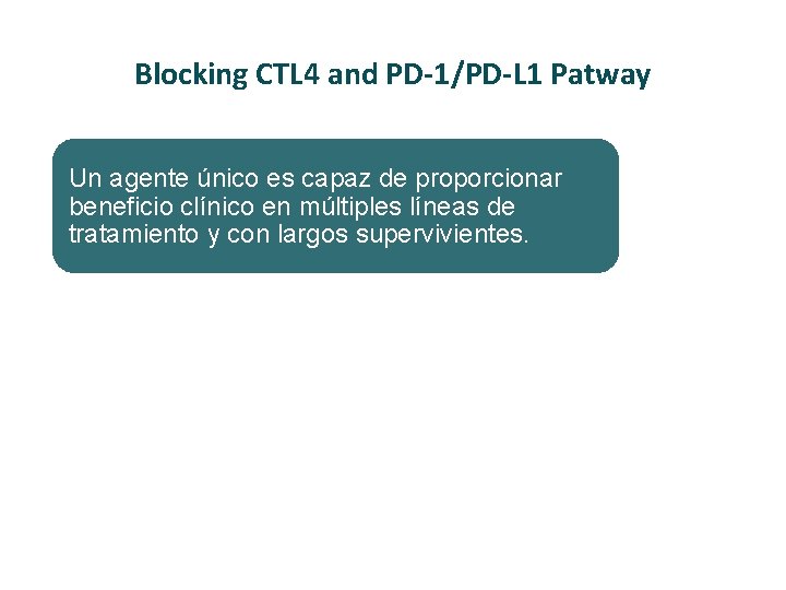 Blocking CTL 4 and PD-1/PD-L 1 Patway Un agente único es capaz de proporcionar