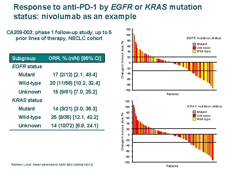 Response to anti-PD-1 by EGFR or KRAS mutation status: nivolumab as an example Subgroup