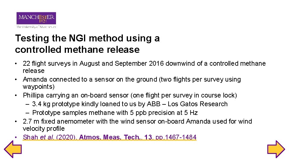 Testing the NGI method using a controlled methane release • 22 flight surveys in