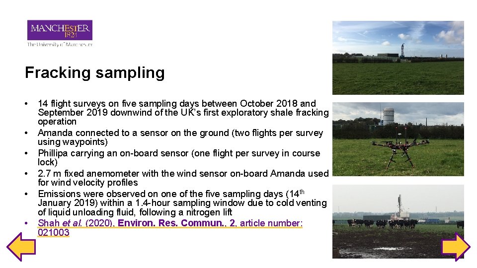Fracking sampling • • • 14 flight surveys on five sampling days between October