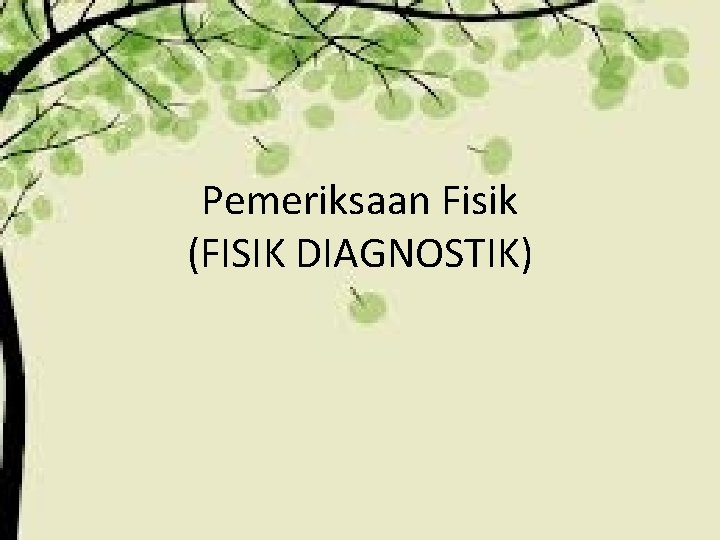 Pemeriksaan Fisik (FISIK DIAGNOSTIK) 