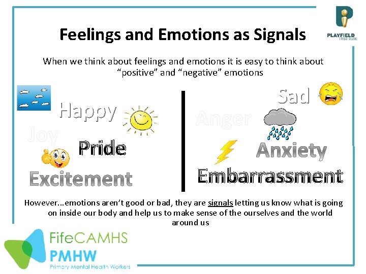 Feelings and Emotions as Signals When we think about feelings and emotions it is