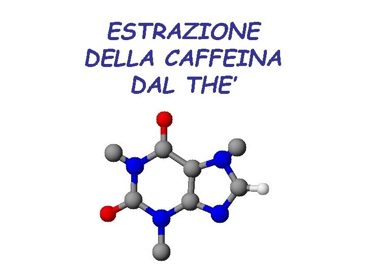 ESTRAZIONE DELLA CAFFEINA DAL THE’ 