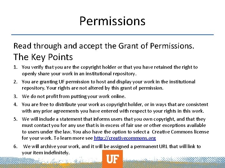 Permissions Read through and accept the Grant of Permissions. The Key Points 1. You