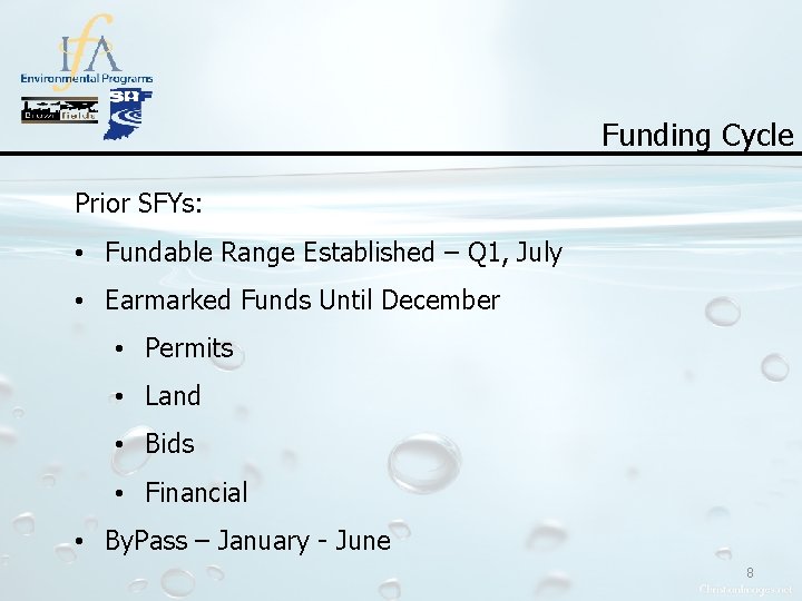 Funding Cycle Prior SFYs: • Fundable Range Established – Q 1, July • Earmarked