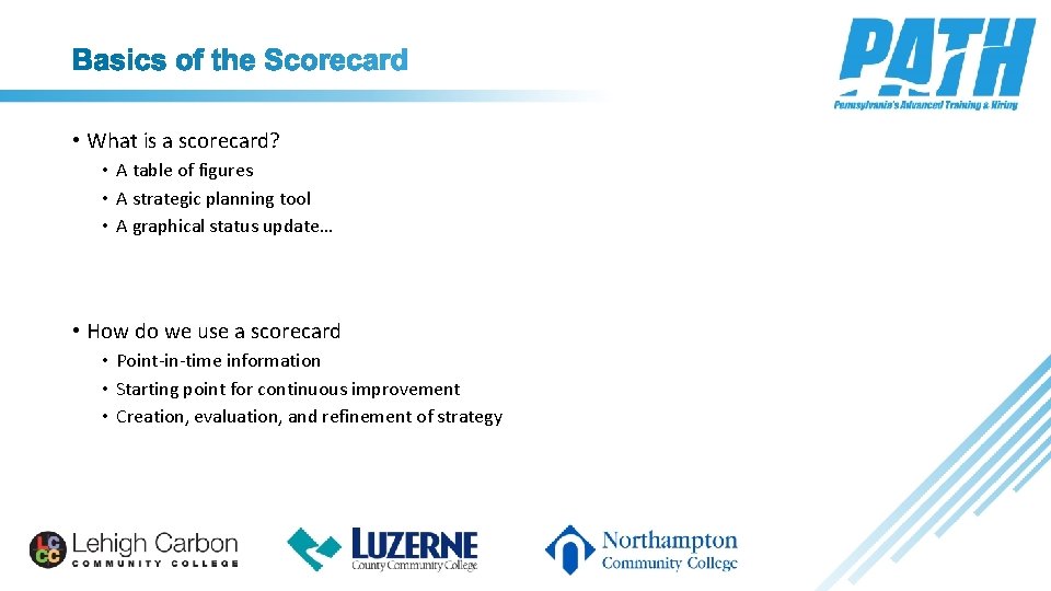  • What is a scorecard? • A table of figures • A strategic