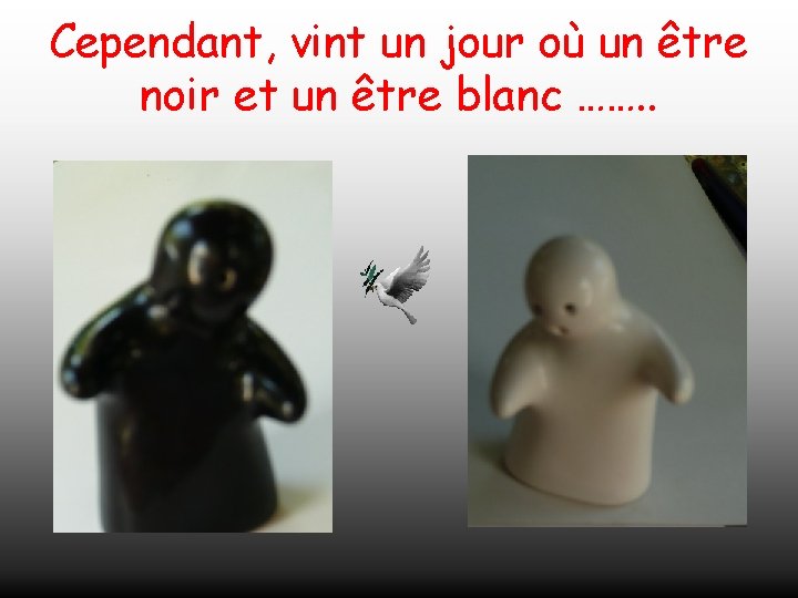 Cependant, vint un jour où un être noir et un être blanc ……. .