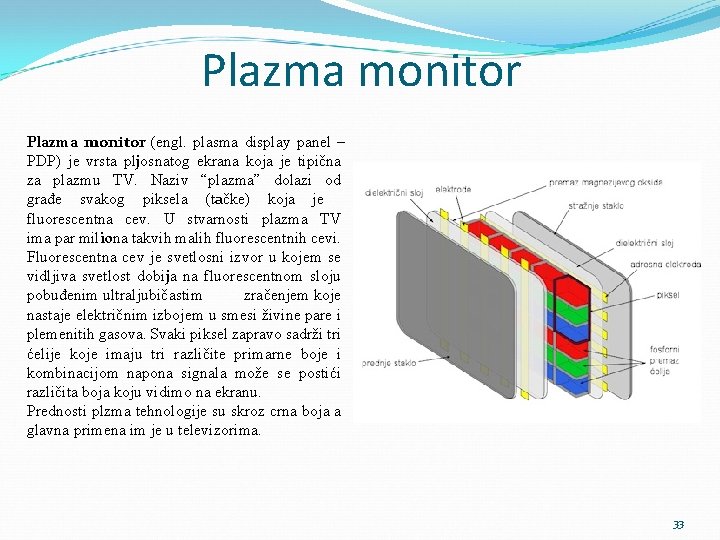 Plazma monitor (engl. plasma display panel – PDP) je vrsta pljosnatog ekrana koja je