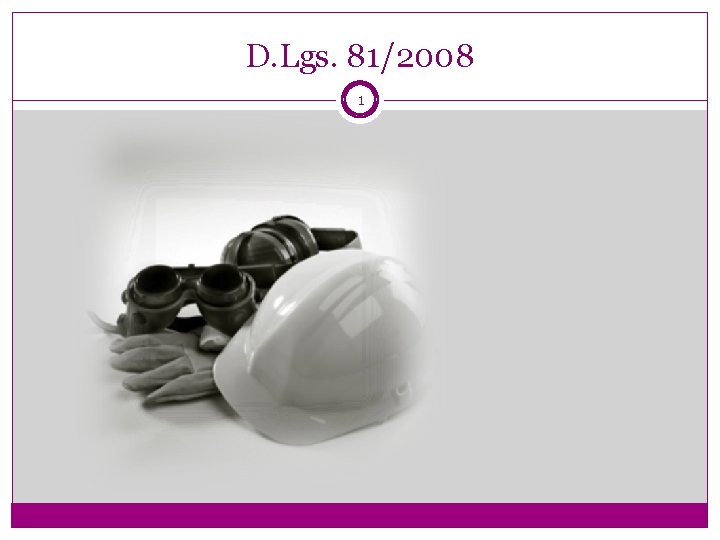 D. Lgs. 81/2008 1 