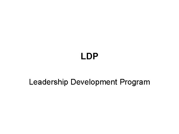LDP Leadership Development Program 