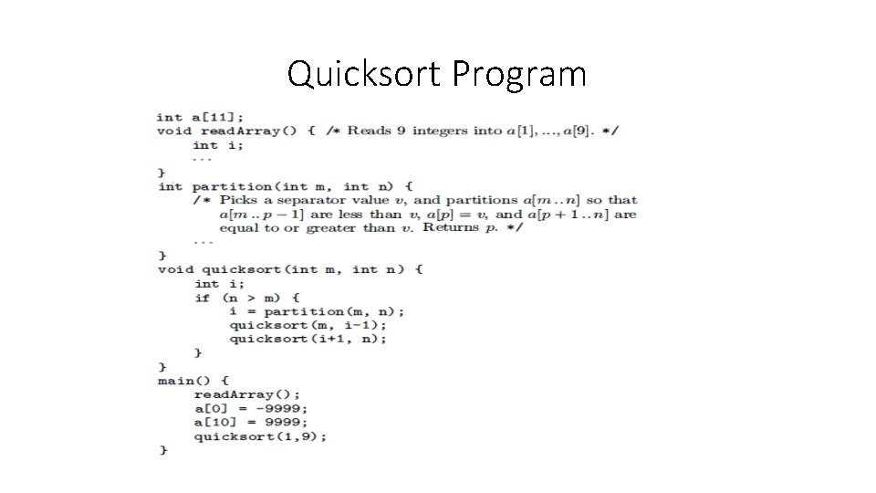 Quicksort Program 