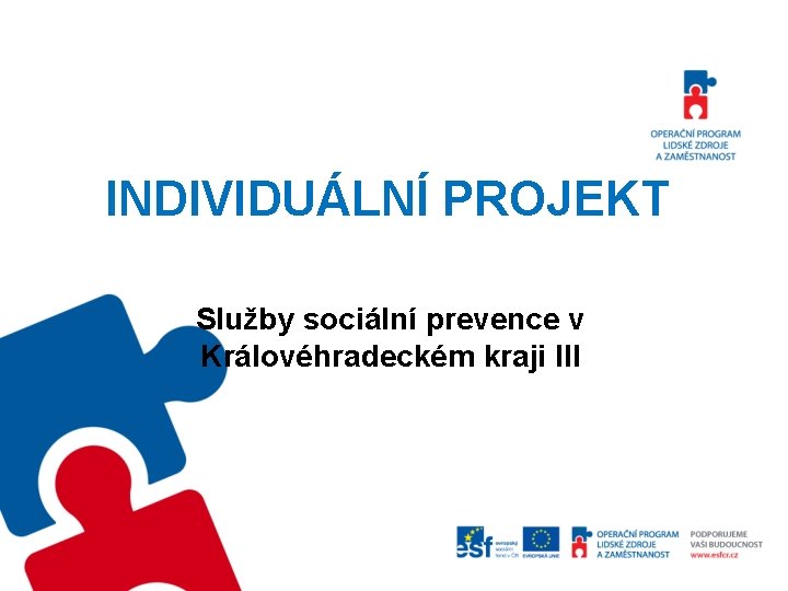 INDIVIDUÁLNÍ PROJEKT Služby sociální prevence v Královéhradeckém kraji III 