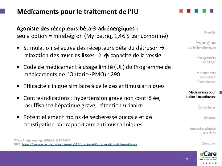 Médicaments pour le traitement de l’IU Agoniste des récepteurs bêta-3 -adrénergiques : seule option