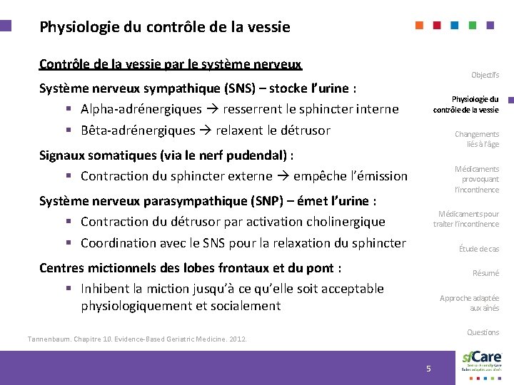 Physiologie du contrôle de la vessie Contrôle de la vessie par le système nerveux