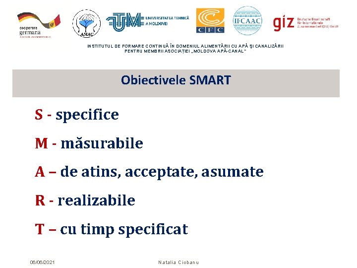 INSTITUTUL DE FORMARE CONTINUĂ ÎN DOMENIUL ALIMENTĂRII CU APĂ ŞI CANALIZĂRII PENTRU MEMBRII ASOCIAȚIEI