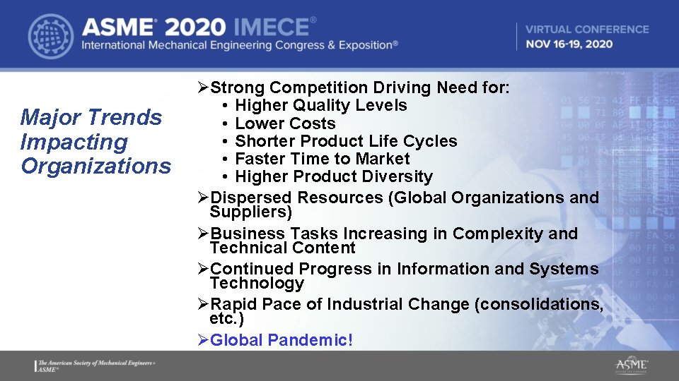 Major Trends Impacting Organizations ØStrong Competition Driving Need for: • Higher Quality Levels • Major Trends Impacting Organizations ØStrong Competition Driving Need for: • Higher Quality Levels •