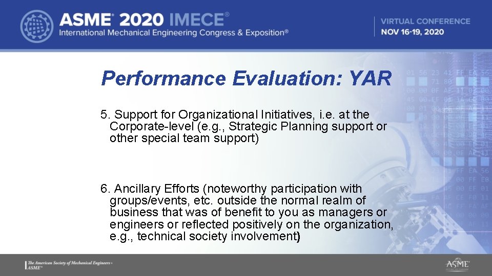 Performance Evaluation: YAR 5. Support for Organizational Initiatives, i. e. at the Corporate-level (e. Performance Evaluation: YAR 5. Support for Organizational Initiatives, i. e. at the Corporate-level (e.