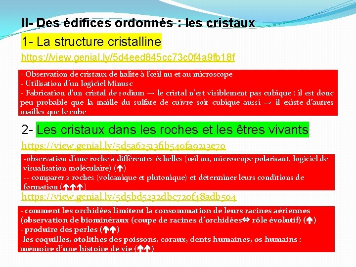 II- Des édifices ordonnés : les cristaux 1 - La structure cristalline https: //view.