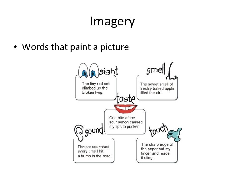 Imagery • Words that paint a picture 