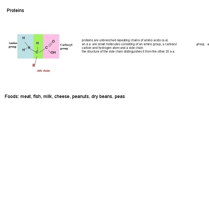 Proteins proteins are unbranched repeating chains of amino acids (a. a) an a. a. Proteins proteins are unbranched repeating chains of amino acids (a. a) an a. a.