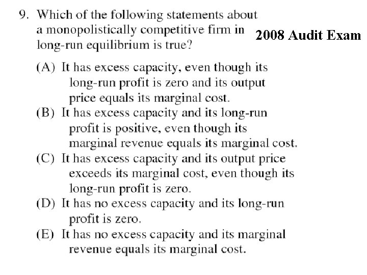 2008 Audit Exam 