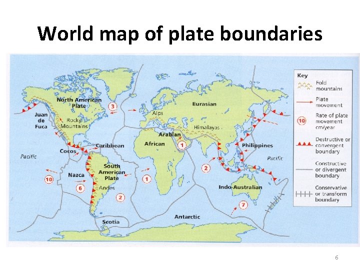 World map of plate boundaries 6 