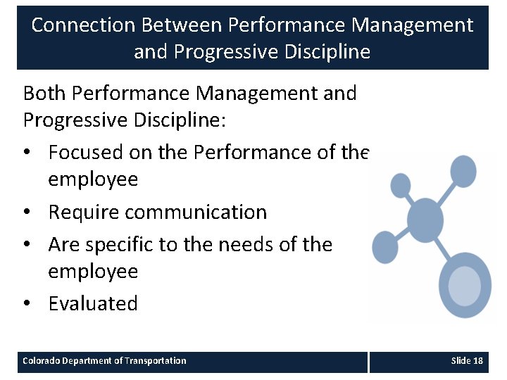 Connection Between Performance Management and Progressive Discipline Both Performance Management and Progressive Discipline: •