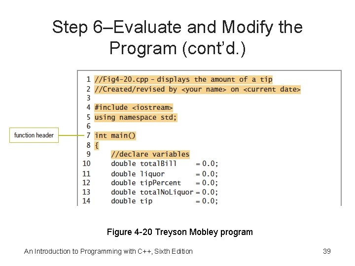 Step 6–Evaluate and Modify the Program (cont’d. ) Figure 4 -20 Treyson Mobley program