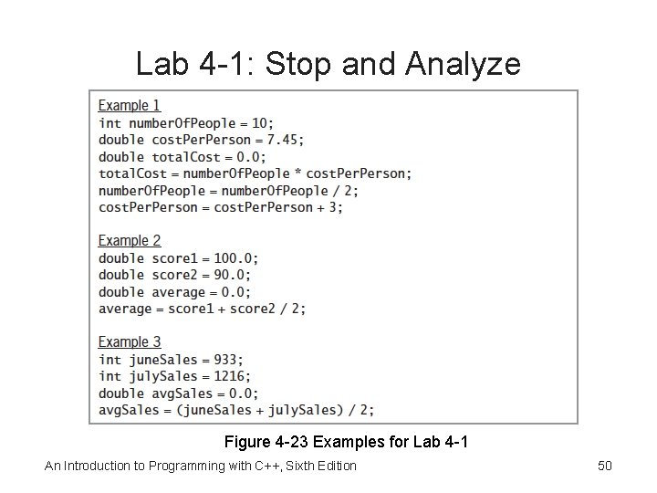 Lab 4 -1: Stop and Analyze Figure 4 -23 Examples for Lab 4 -1