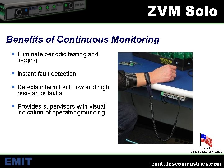 ZVM Solo Benefits of Continuous Monitoring § Eliminate periodic testing and logging § Instant
