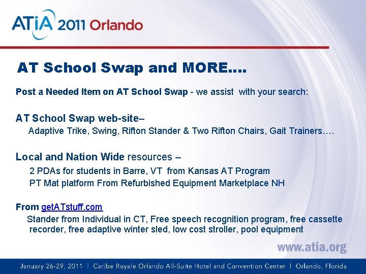 AT School Swap and MORE…. Post a Needed Item on AT School Swap -
