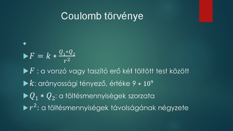 Coulomb törvénye 