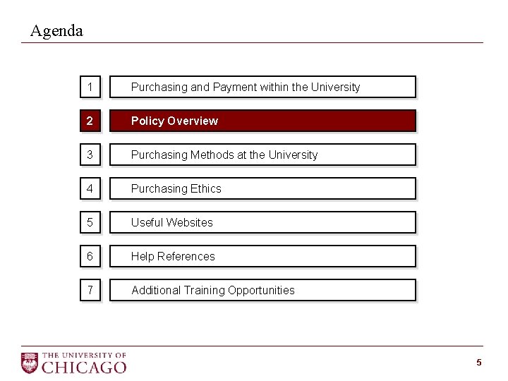 Agenda 1 Purchasing and Payment within the University 2 Policy Overview 3 Purchasing Methods