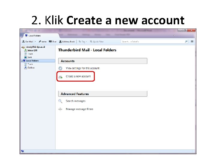 2. Klik Create a new account 