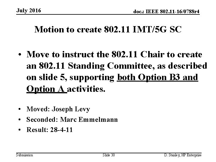 July 2016 doc. : IEEE 802. 11 -16/0788 r 4 Motion to create 802.