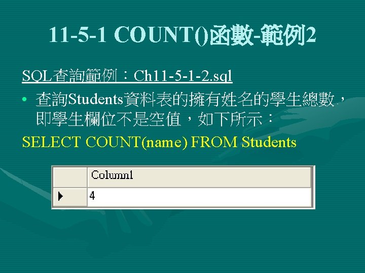 11 1 Select Sqldmlselect Select Column 1 Column