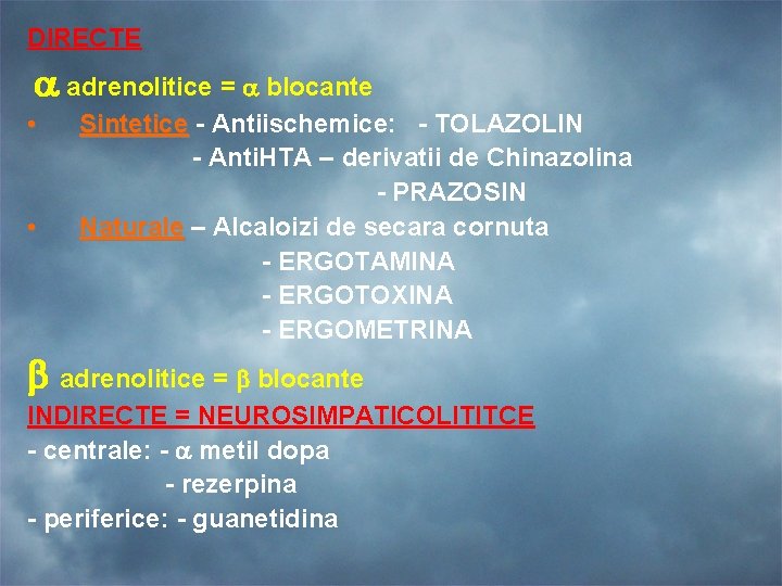 DIRECTE adrenolitice = blocante • • Sintetice - Antiischemice: - TOLAZOLIN - Anti. HTA