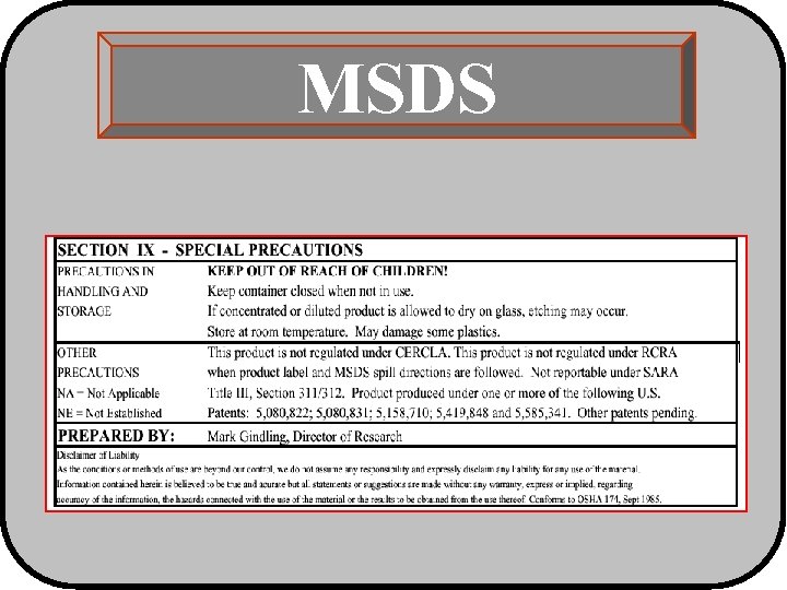 MSDS 